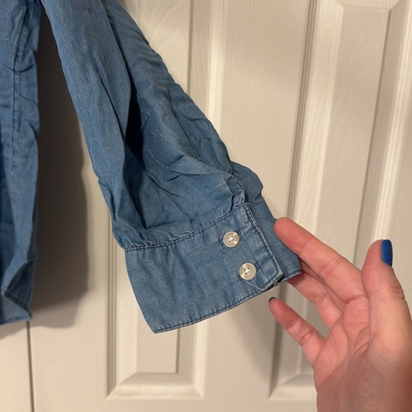 Torrid Blue Button Down Shirt - Picture 8 of 11